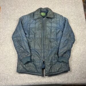 Vintage Haband Paterson NJ 3 Layer Coat Mens Medium Blue Quilted Zip Jacket